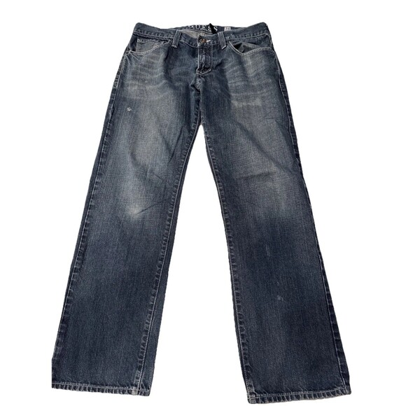 Guess Jeans Rebel Straight Leg Mens Sz 34x30 Blue Cotton Denim - Picture 1 of 11